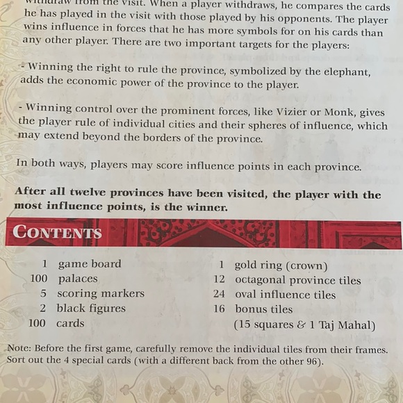 Taj Mahal Board Game by Reiner Knizia Rio Grande Games - Picture 5 of 6